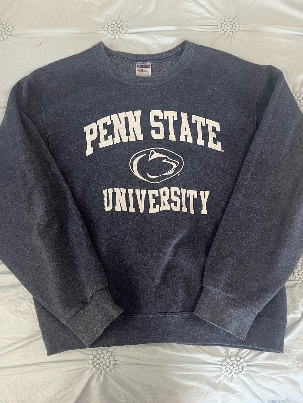 Penn State University Navy and White Crewneck Sweatshirt